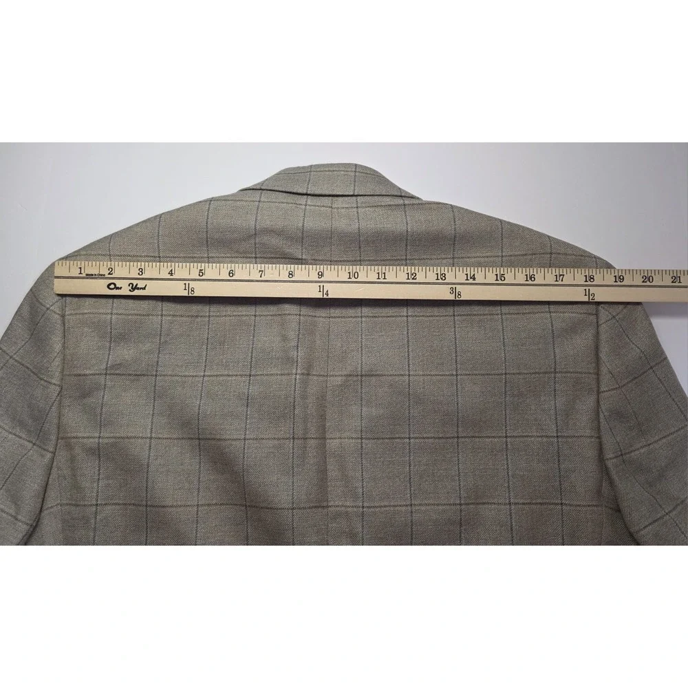 Lauren Ralph Lauren Mens‎ Size 40R Silk Blend Brown Check Blazer